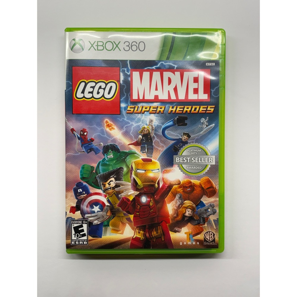 LEGO Marvel Super Heroes Xbox 360 Game NTSC Platinum Hits Edition Case Manual